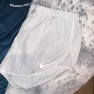 Nike white running shorts